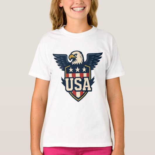 USA Eagle Crest —  vlaggenschild T-shirt (Voorkant)
