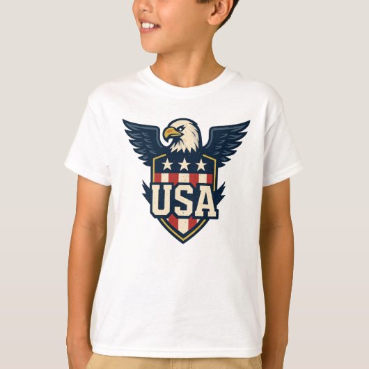 USA Eagle Crest —  vlaggenschild T-shirt (Voorkant)