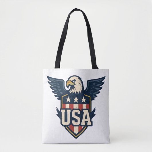 USA Eagle Crest —  vlaggenschild Tote Bag (Voorkant)