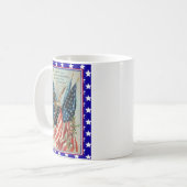USA Eagle Fourth of July Patriotic Flag Koffiemok (Voorkant links)