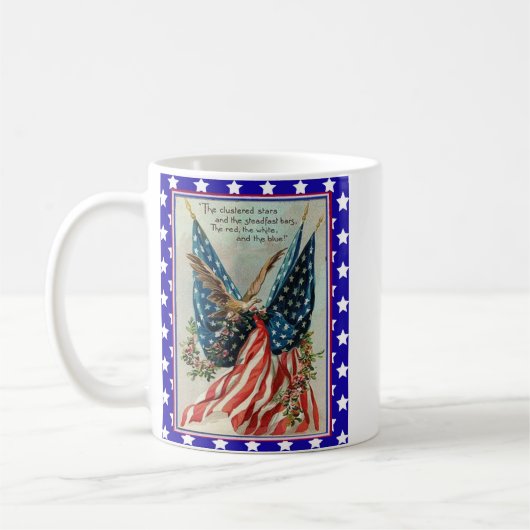 USA Eagle Fourth of July Patriotic Flag Koffiemok (Links)