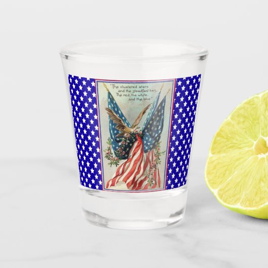 USA Eagle Fourth of July Patriotic Flag Shot Glas (Voorkant)