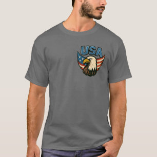 USA Eagle Patriot Embleem - Vetgedrukte Amerikaans T-shirt