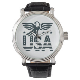USA Eagle Patriotic Design - Stars and Stripes Sty Horloge