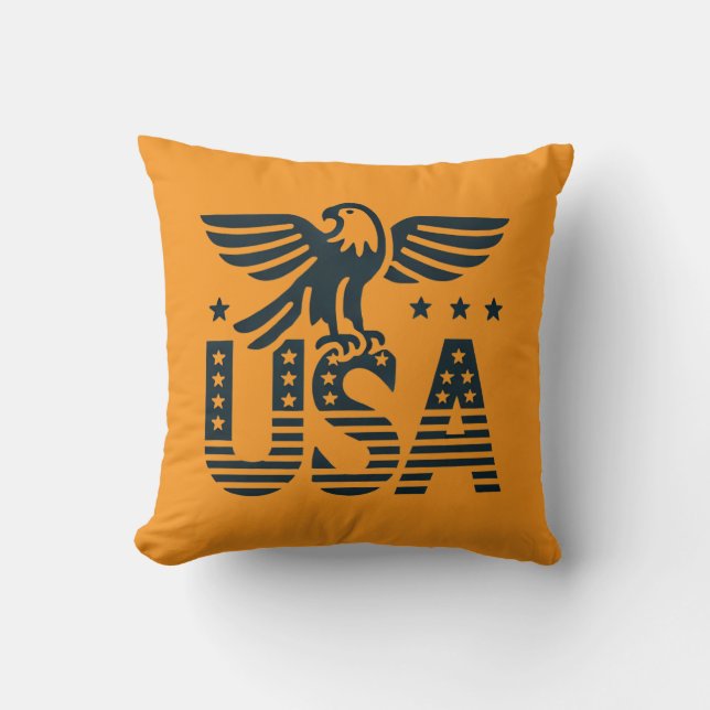 USA Eagle Patriotic Design - Stars and Stripes Sty Kussen (Voorkant)