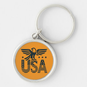 USA Eagle Patriotic Design - Stars and Stripes Sty Sleutelhanger