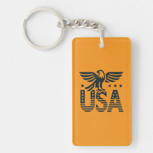 USA Eagle Patriotic Design - Stars and Stripes Sty Sleutelhanger