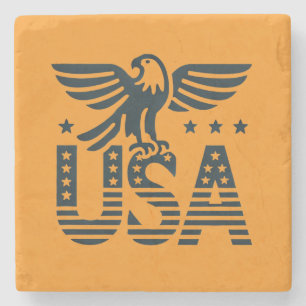 USA Eagle Patriotic Design - Stars and Stripes Sty Stenen Onderzetter