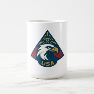 USA Eagle Pyramid Embleem - Oog van de Voorzienigh Koffiemok