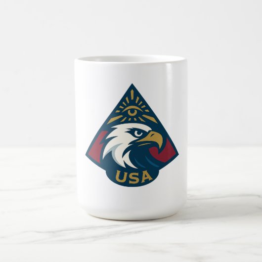 USA Eagle Pyramid Embleem - Oog van de Voorzienigh Koffiemok (Center)