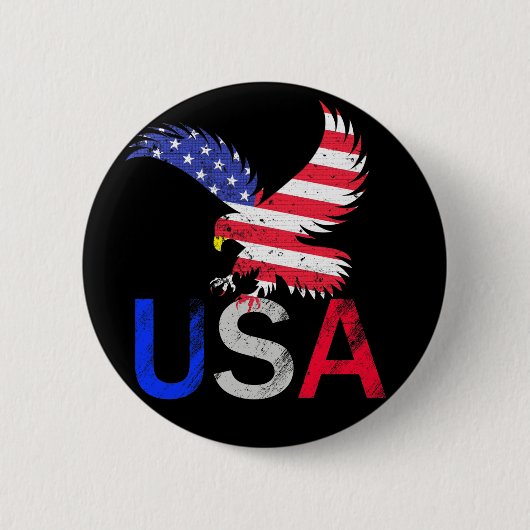 USA Eagle Ronde Button 5,7 Cm (Voorkant)