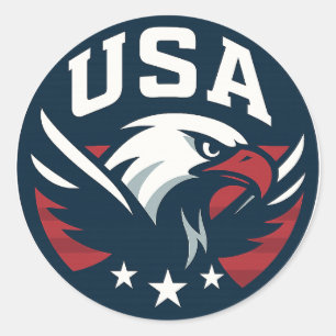 USA Eagle Roundel - Agressief sportembleem Ronde Sticker
