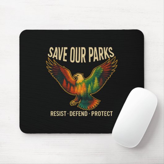 Usa Eagle Save Our Parks Resist National Park Prot Muismat (Met muis)