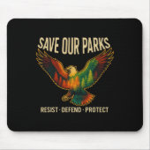 Usa Eagle Save Our Parks Resist National Park Prot Muismat (Voorkant)