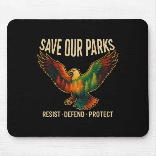 Usa Eagle Save Our Parks Resist National Park Prot Muismat (Voorkant)