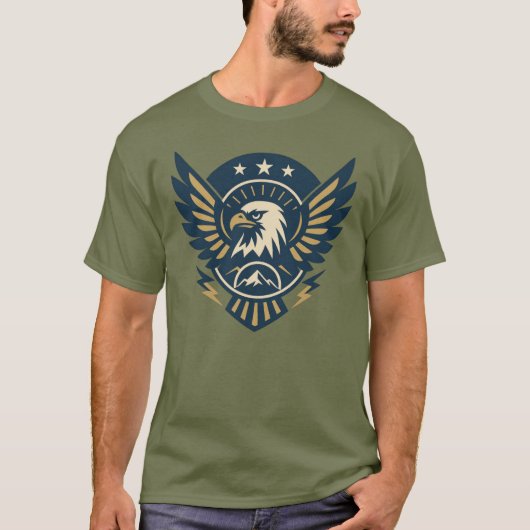 USA Eagle Shield —  vlaggenmast T-shirt (Voorkant)
