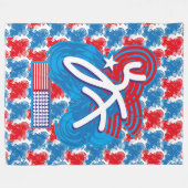USA/EEUU FLAG SIMPLIFIED TEXT BY MASANSER PIXELAT FLEECE DEKEN (Voorkant (Horizontaal))