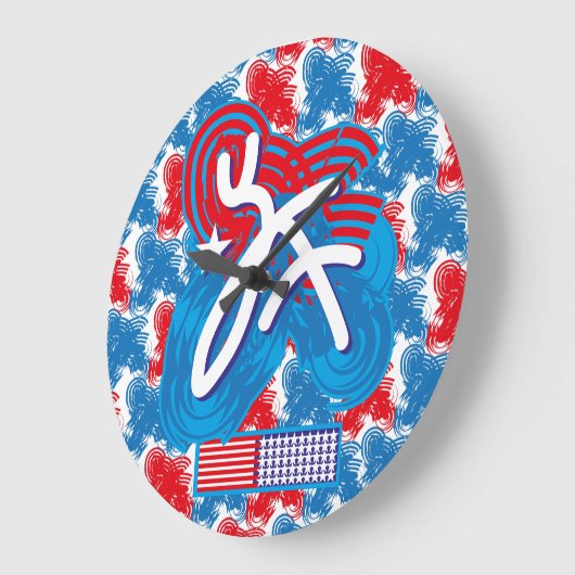 USA/EEUU FLAG SIMPLIFIED TEXT BY MASANSER PIXELAT GROTE KLOK (Hoek)