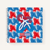 USA/EEUU FLAG SIMPLIFIED TEXT BY MASANSER PIXELAT NOTITIEBOEK (Voorkant)