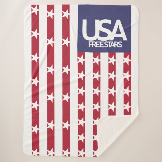 USA/EEUU FREE STARS FLAG BY MASANSER PIXELAT SHERPA DEKEN (Voorkant)