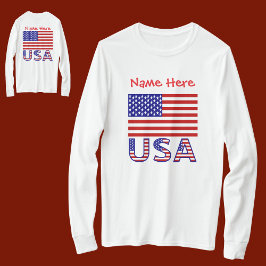 USA en Amerikaanse vlag Rode Persoonlijke vrouwen- T-shirt