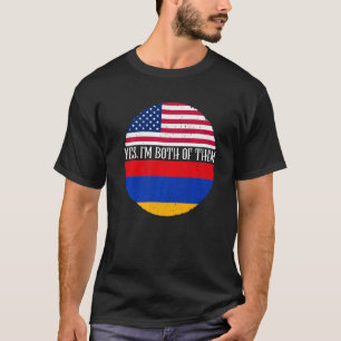 USA En Armenië Vintage Vlaggen Ja Ik Ben Beide T-shirt