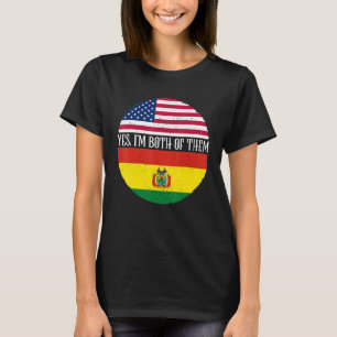 USA en Bolivia  vlaggen Ja ik ben allebei van de T-shirt