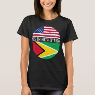 USA en Guyana vlaggen Ja ik ben beide van de T-shirt