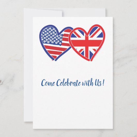USA en Union Jack Love Hearts Kaart (Voorkant)