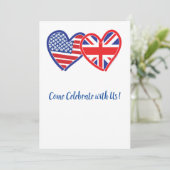 USA en Union Jack Love Hearts Kaart (Staand voorkant)