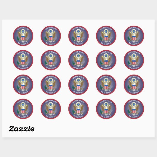 USA-erfgoedembleem Ronde Sticker (Vel)