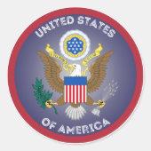 USA-erfgoedembleem Ronde Sticker (Voorkant)