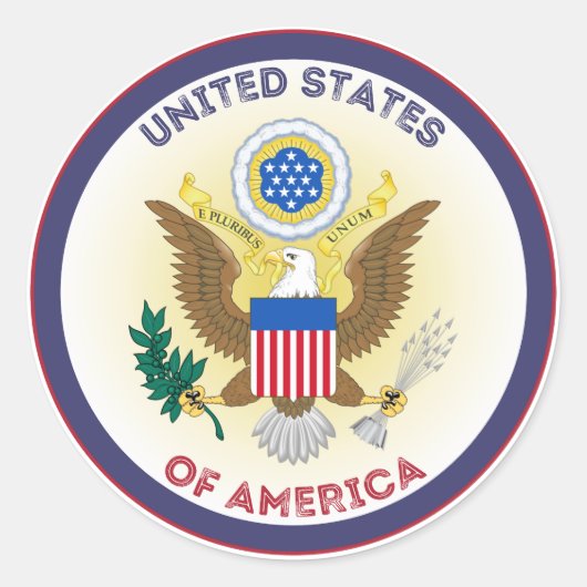 USA-erfgoedembleem Ronde Sticker (Voorkant)