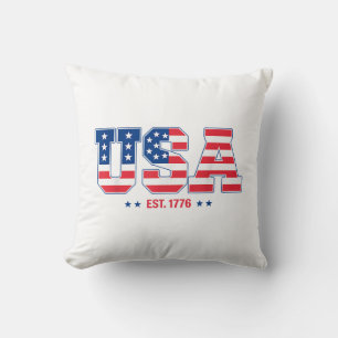 USA EST 1776 Patriottische Amerikaanse vlag  stijl Kussen