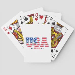 USA EST 1776 Patriottische Amerikaanse vlag  stijl Pokerkaarten