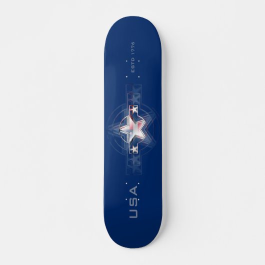 USA Estd. 1776 Persoonlijk Skateboard (Voorkant)
