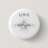 USA Estd. 1776 Ronde Button 3,2 Cm (Voorkant)