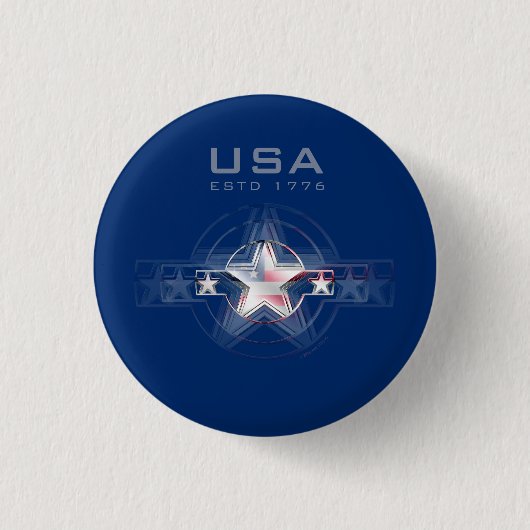 USA Estd. 1776 Ronde Button 3,2 Cm (Voorkant)