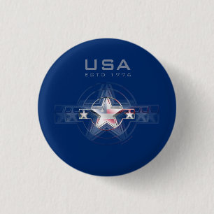 USA Estd. 776 Ronde Button 3,2 Cm