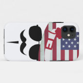 USA Fan with Mustache Case-Mate iPhone Case (Achterkant (horizontaal))