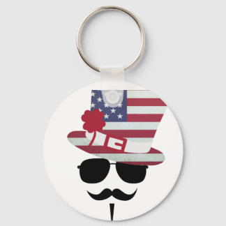 USA Fan with Mustache Sleutelhanger