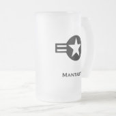 USA Fantastisch zwart Matglas Bierpul (Voorkant rechts)