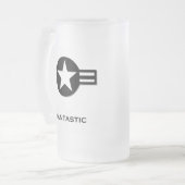 USA Fantastisch zwart Matglas Bierpul (Voorkant links)