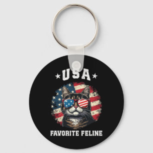 USA Favoriete Feline Trotse Amerikaanse Kattengees Sleutelhanger