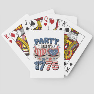 USA Feest als het 1776 is, Amerika, Onafhankelijkh Pokerkaarten