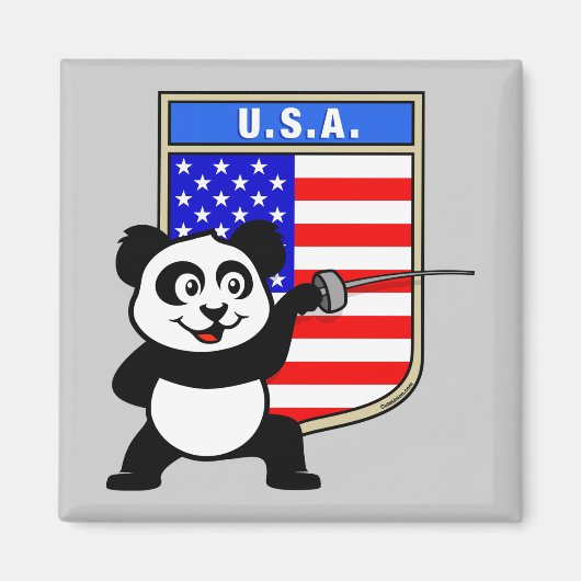 USA Fencing Panda Magneet (Voorkant)