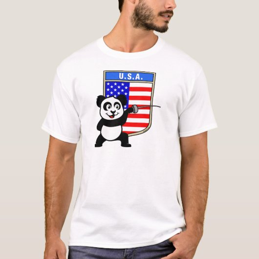 USA Fencing Panda T-shirt (Voorkant)