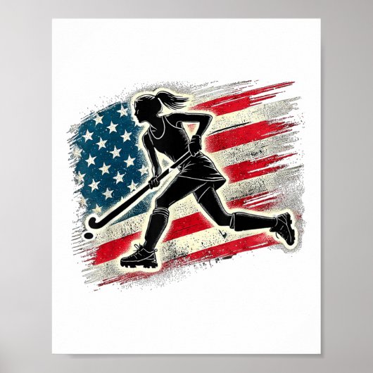 Usa Field Hockey Meisje Verenigde Staten Van Ameri Poster (Voorkant)