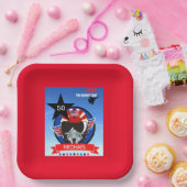 USA Fighter Jet Pilot Verjaardagsfeestje Papier Bo Papieren Bordje (Feest)