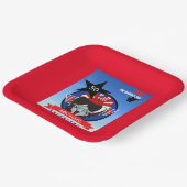 USA Fighter Jet Pilot Verjaardagsfeestje Papier Bo Papieren Bordje (Gebogen)